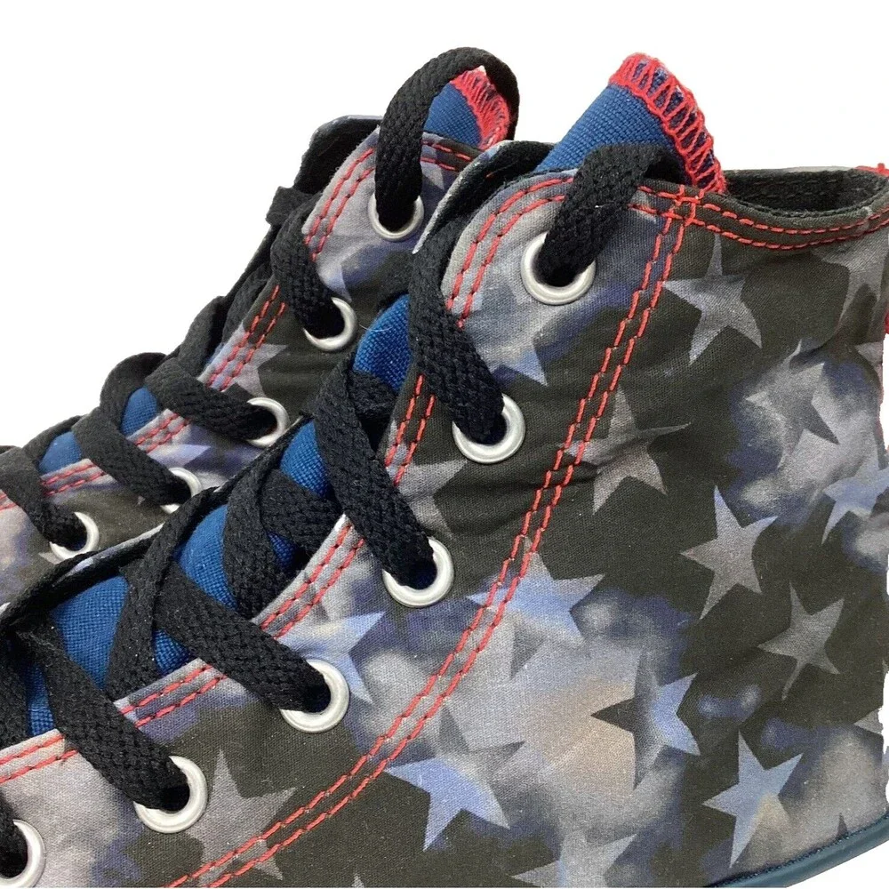 Converse All-Star-Youth Sz 5-Red/White/Blue Midnight Stars Hi-Top Shoes- 647630F